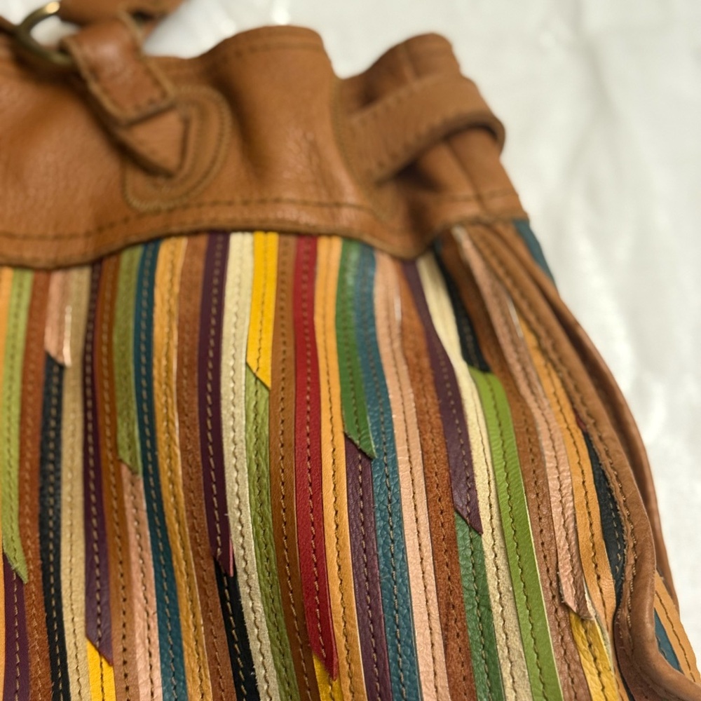 NWT 100% Genuine Leather Lucky Brand Shoulder Bag with Leather Accents - Picture 8 of 16